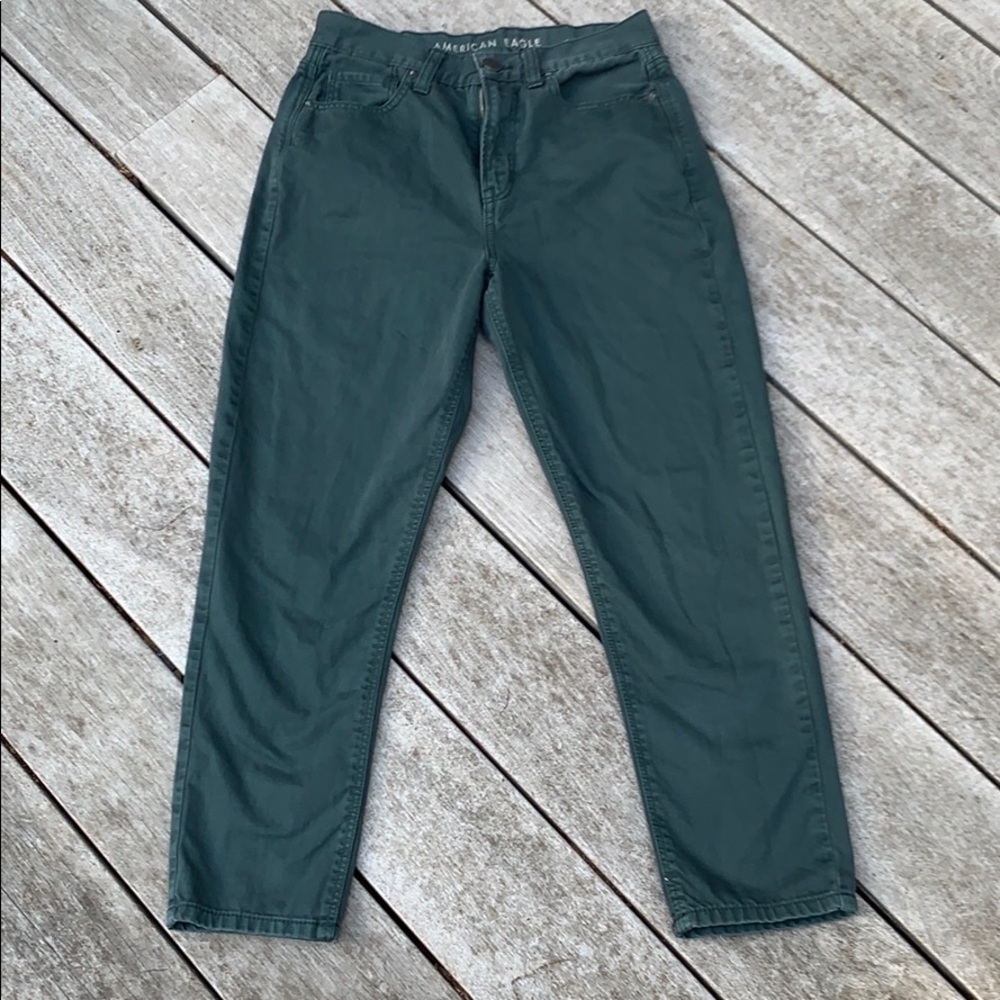 American Eagle Dark Green Mom Jeans